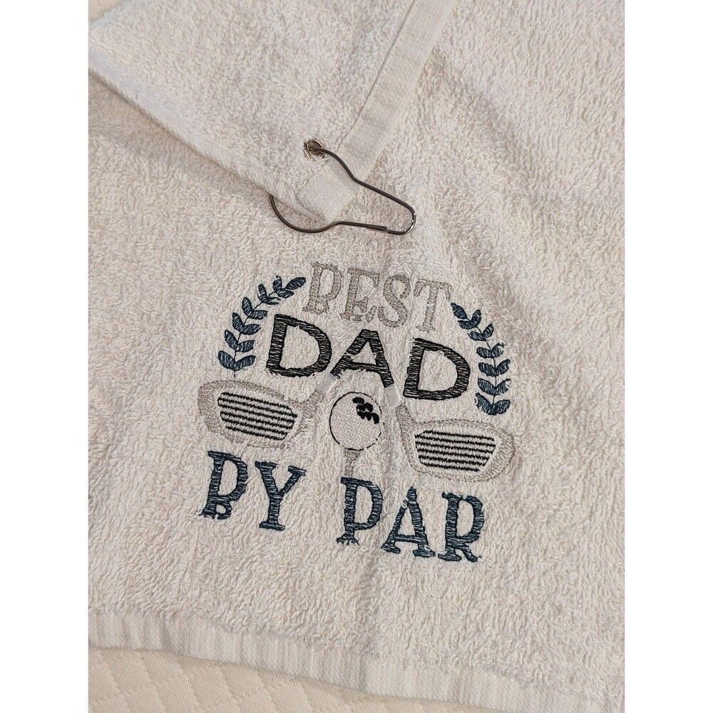 Embroidered golf workout towel New
Handmade
Non smoking home Best Dad by par